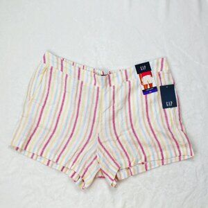 NWT GAP multi colored striped linen shorts XXL summer vacation